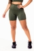 Short Fitness Academia Verde Militar Cintura Alta