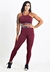 Conjunto Fitness Calça Legging Cintura Alta + Cropped Alcinha Marsala com Elásticos - loja online