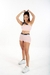 Short Cintura Alta + Cropped Rose com Elástico Conjunto Fitness