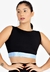 Cropped Preto com Faixa Azul Metamorfose