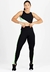 Conjunto Metamorfose Cropped + Calça Legging Preto com Verde e Branco