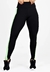 Calça Listra Lateral Branco e Verde Legging Metamorfose