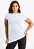 Blusa Fitness Branco Tela Manga Curta