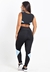 Conjunto Fitness Cropped + Calça Legging Triângulo Preto com Azul - comprar online