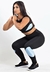 Conjunto Fitness Cropped + Calça Legging Triângulo Preto com Azul na internet