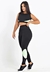 Conjunto Fitness Cropped + Calça Legging Triângulo Preto com Verde