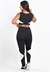 Conjunto Fitness Cropped + Calça Legging Triângulo Preto com Verde na internet