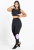 Conjunto Fitness Cropped + Calça Legging Triângulo Preto com Lilás - comprar online