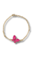 Pulseira de Borboleta Pink Banhado a Ouro 18K