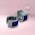 Argollitas acero cubic baguette azul - comprar online