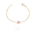 Pulseira Coroa com zirconias e cristal pink, Infantil