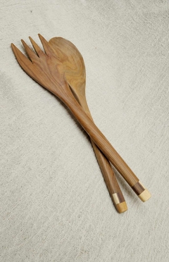 PS001-Juego cuchara tenedor palo santo 32cm