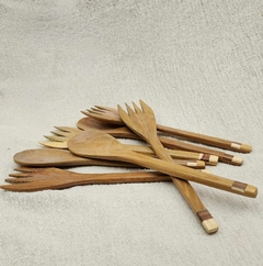 PS001-Juego cuchara tenedor palo santo 32cm - comprar online