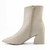 Bota Cano Curto Feminina Via Uno Branca Bico Fino Ankle - comprar online