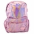 Mochila Escolar Infantil Menina Rosa Prata Princesa Brilhante Sweety Fuseco