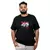 Camiseta masculina plus size preta com estampa do Rock in Rio 40 anos, destacando a frase "EU FUI".