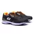 Tênis Abuzze Classic Running ultraconfortável em preto e laranja, ideal para corrida e caminhada.