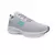 Tênis feminino casual ZZ Brave em tom cinza, ideal para caminhadas, com detalhes em verde e rosa.