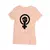 Camisa feminina baby look na cor rosa claro com estampa de punho levantado e símbolo feminista.