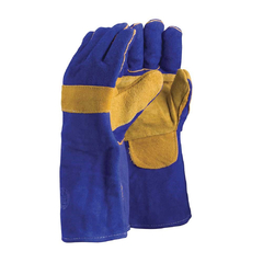 Guante Soldador Descarne Azul Refuerzo Palma, Hilo Kevlar 40 Cm. - U