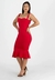 Vestido Alcinha com Babado Vermelho Midi | REF:NR54 - Click Store