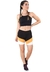 Cropped Preto + Shorts Com Faixas Preto Com Branco e Amarelo Conjunto Fitness | REF: LX052 na internet