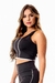 Top Fitness Academia Preto com Branco Cropped | REF: SV34 - Click Store