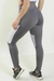 Calça Legging Cintura Alta Assimétrica com com Branco Detalhe em Tulê Cinza | REF: FDR10 - comprar online