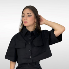 Cropped Workshirt Cargo Preto