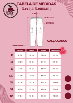 Calça Cargo Unissex Rosa Bebê - Cereza Company