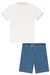 Conjunto de Camisa Polo em Cotton Linho e Bermuda em Jeans Liz 66380 LucBoo - MMBee Le Petit