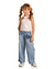 CALCA JEANS WIDE LEG COM CINTO FLOR JEANS 242241 - MMBee Le Petit