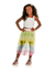 CONJUNTO SAIA MIDI PLISSADO ARCO IRIS E CROPPED CORACOES DE CRISTAIS 242210