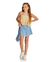 SAIA DE PREGAS COLEGIAL JEANS COM APLICACAO DE CRISTAIS PINKX P242333 - loja online