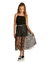 SAIA DE TULE PLISSADO COM FORRO EM LUREX STRASS PRETO PINKX P242335