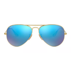 LENTE DE SOL RAY BAN AVIADOR GOLD AZUL ESPEJADO MEDIUM - comprar online