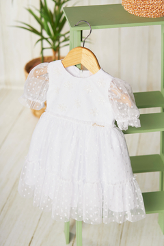 VESTIDO SERENA DE TULE COM APLICACAO DE FLORES - comprar online