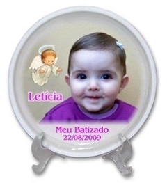 Lembrancinha - Mini Retrato - Anjinho impresso - Kit com 10 pratinhos