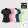 Kit 5 Camisetas Femininas UV PRO Manga Curta