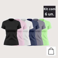 Kit 6 Camisetas Feminino UV PRO Manga Curta