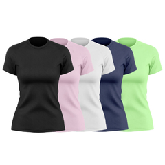 kit-5-camisetas-uv-feminino-com-protecao-solar-uvpro-manga-curta