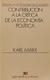 CONTRIBUCION A LA CRITICA DE LA ECONOMIA