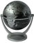 GLOBO TERRAQUEO 10CM BASE DE PLASTICO NEGRO Y PLATEADO