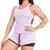 Conjunto Feminino Academia Short 2em1 com Bermuda compressão e Regata Nadador pra Exercício e Treino