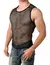 Camiseta sin mangas de malla transparente para hombre, ropa interior Sexy ajusta