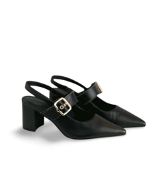 Sapato Scarpin Tchocco Couro Feminino Salto Bloco Preto - comprar online