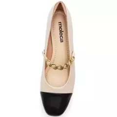 Sapato Feminino Moleca Napa Turim Branco Off/Preto - comprar online