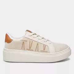 Tênis Vizzano Feminino Casual Tecido Tramado Off White