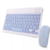 Kit Teclado + Mouse Sem Fio Bluetooth Para Notebook e Tablet-Azul Claro