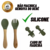 Kit Introdução Alimentar Bebê Utensílios de Silicone 8 Pçs BBL-54- Verde Escuro - Lemale